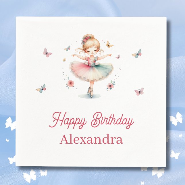 Servilleta De Papel Bonito Chica Rosa Ballerina Fiesta de Cumpleaños (Subido por el creador)