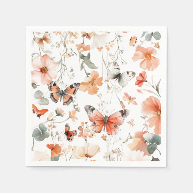 Servilleta De Papel Bonito de agua Butfly Meadow (Anverso)
