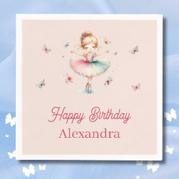 Servilleta De Papel Bonito Dusty Pink Ballerina Niños Fiesta de cumple