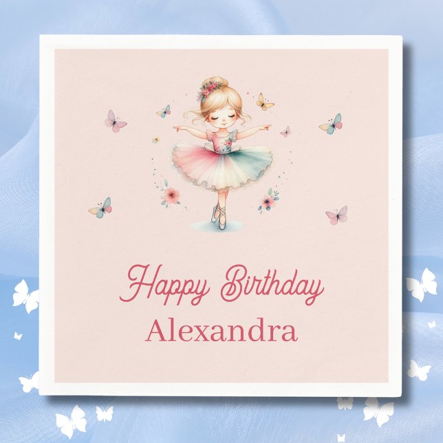 Servilleta De Papel Bonito Dusty Pink Ballerina Niños Fiesta de cumple (Subido por el creador)
