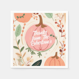 Servilleta De Papel Bonito Earthy Pumpkin Foliage Fiesta de Acción de