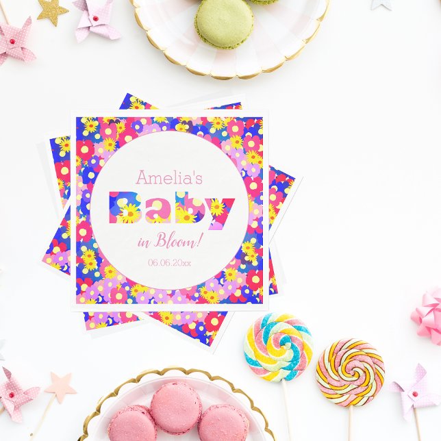 Servilleta De Papel Bonito Floral Baby Shower (Subido por el creador)