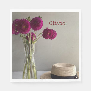 Servilleta De Papel Bonito Foto original de Dahlia +Nombre personaliza