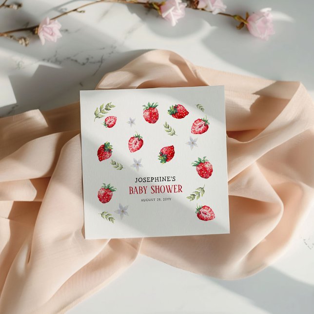 Servilleta De Papel Bonito Fresa 'Berry Sweet' Baby Shower (Subido por el creador)