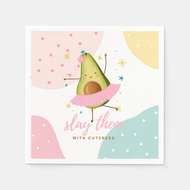 Servilleta De Papel Bonito Girly Kawaii Aguacate Ballerina Los Slave (Anverso)