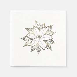 Servilleta De Papel Bonito Gold Poinsettia Napkins