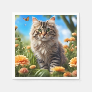 Servilleta De Papel Bonito jardín de gatos