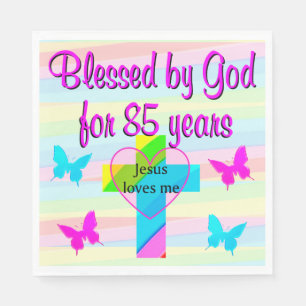 SERVILLETA DE PAPEL BONITO JESÚS ME AMA NAPKINS CUMPLEAÑOS 85