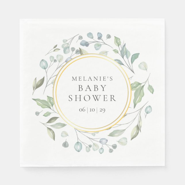 Servilleta De Papel Bonito Laurel Garland Baby Shower / Sprinkle (Anverso)