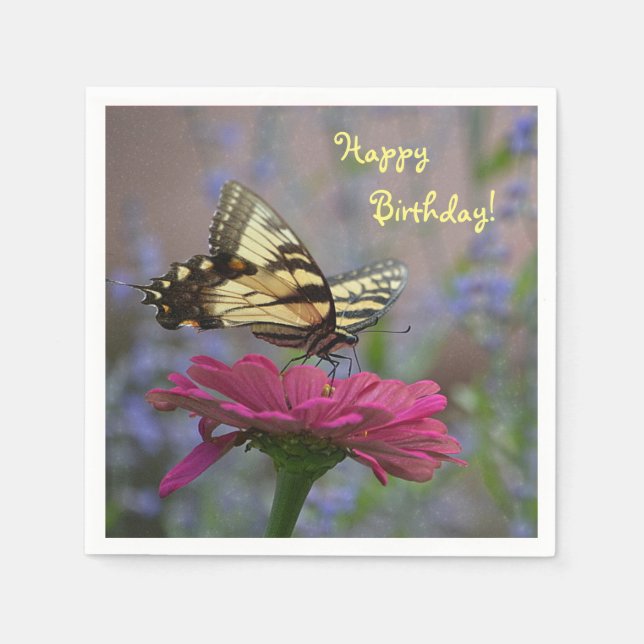 Servilleta De Papel Bonito Mariposa Trasera De Zinnia (Anverso)