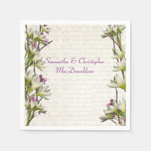 Servilleta De Papel Bonito mauve blanco lilac floral country