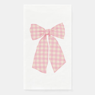 Servilleta De Papel Bonito moderno Rosa Gingham Romántica Coquette Bow