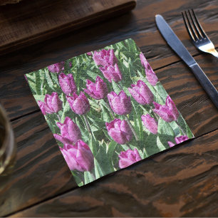 Servilleta De Papel Bonito Morado Tulips Floral