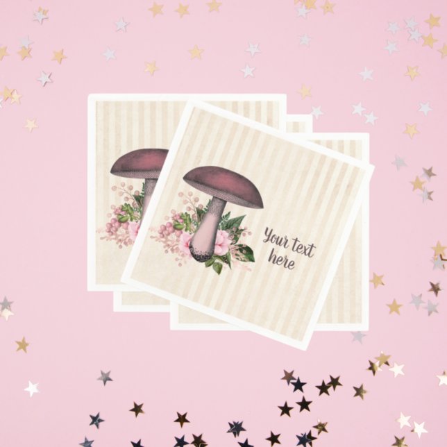 Servilleta De Papel Bonito Mushroom y Personalizado Floral (Subido por el creador)