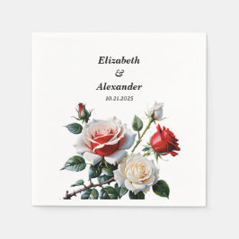 Servilleta De Papel Bonito oscuro rosa rosa rojo rosa rosas rojas boda