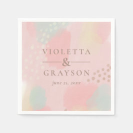 Servilleta De Papel Bonito Pastel Arte Moderno Rosa