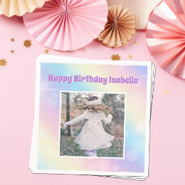 Servilleta De Papel Bonito Pastel Rainbow Sparkle Girls Birday Party