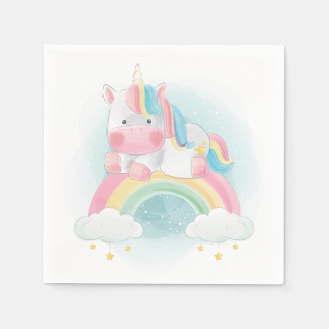 Servilleta De Papel Bonito Pastel Unicorn (Anverso)