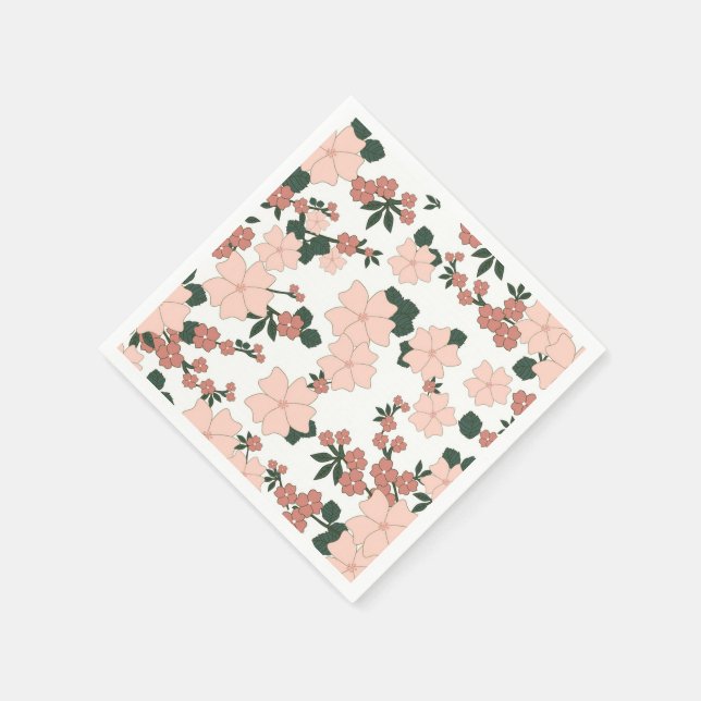 Servilleta De Papel Bonito Peach Floral (Borde)