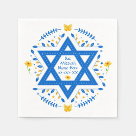 Servilleta De Papel Bonito Personalizada, Bat Mitzvah Napkins