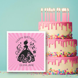 Servilleta De Papel Bonito Personalizado Princesa Fiesta de cumpleaños