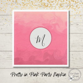 Servilleta De Papel Bonito rosado con monograma