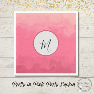 Servilleta De Papel Bonito rosado con monograma