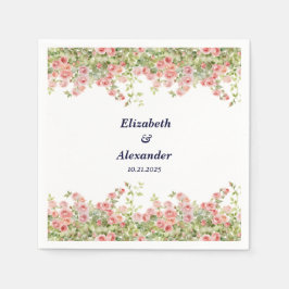 Servilleta De Papel Bonito simple minimalista rosa vid boda floral