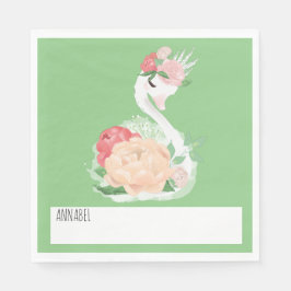 Servilleta De Papel Bonito Swan Mensaje personalizado de almuerzo esco