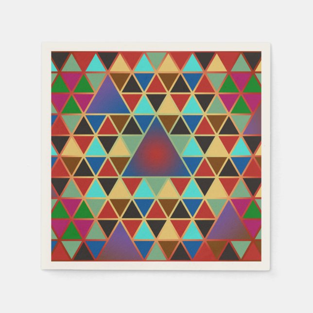 Servilleta De Papel Bonito Triángulo patrón III + sus ideas (Anverso)