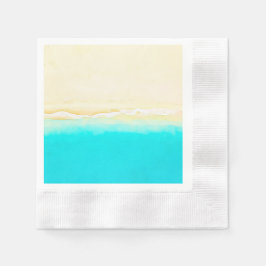 Servilleta De Papel Bonito Verde azulado Océano acuático playa temátic