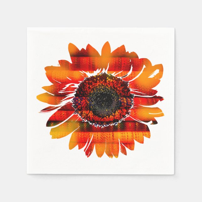 Servilleta De Papel Bonito Vibrante Fiery Sunflower (Anverso)