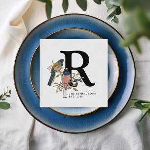 Servilleta De Papel Bonito Vintage Wedding Napkins con pájaros y flore