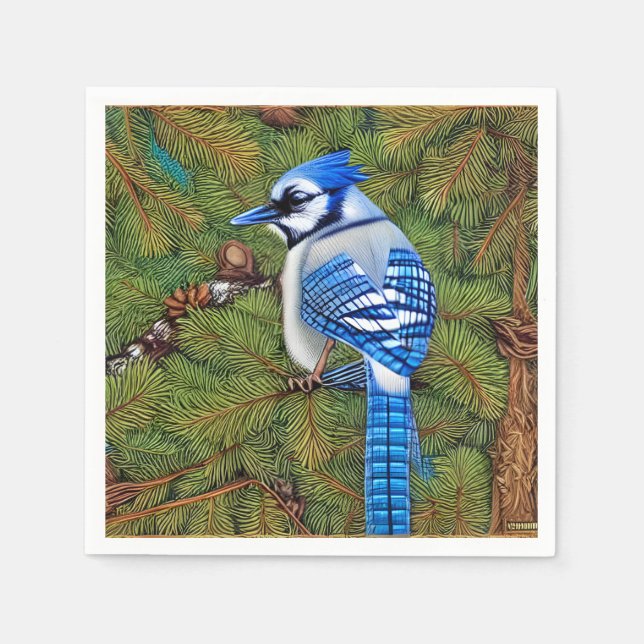 Servilleta De Papel Bonito Wilderness Blue Jay (Anverso)