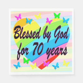 SERVILLETA DE PAPEL BONITOS 70 CUMPLEAÑOS FIESTA NAPKINS