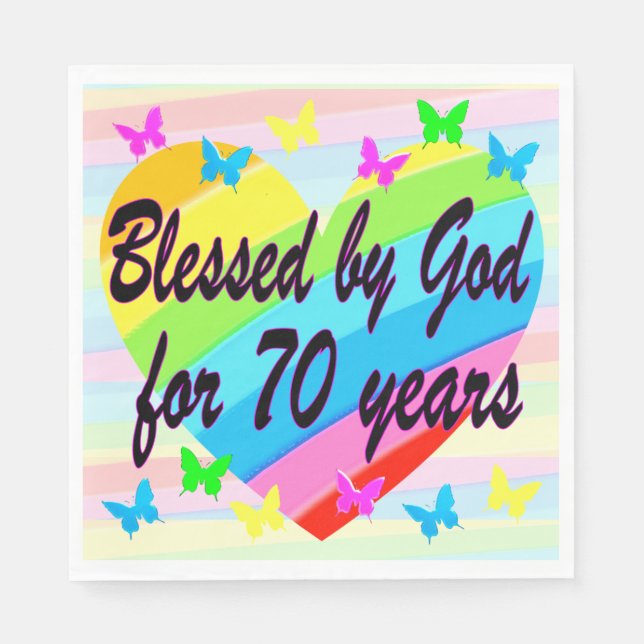 SERVILLETA DE PAPEL BONITOS 70 CUMPLEAÑOS FIESTA NAPKINS (Anverso)