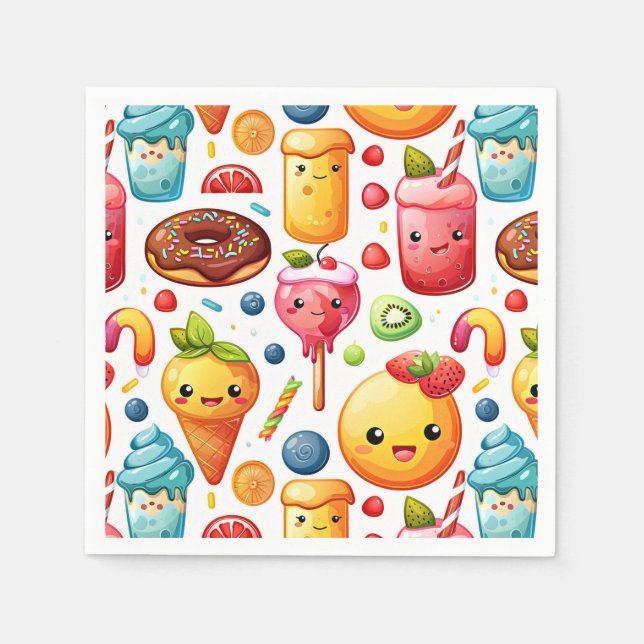 Servilleta De Papel Bonitos dulces alegres y graciosos (Anverso)