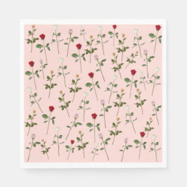 Servilleta De Papel Bonitos Rosas Floral Rosa Ducha Bridal