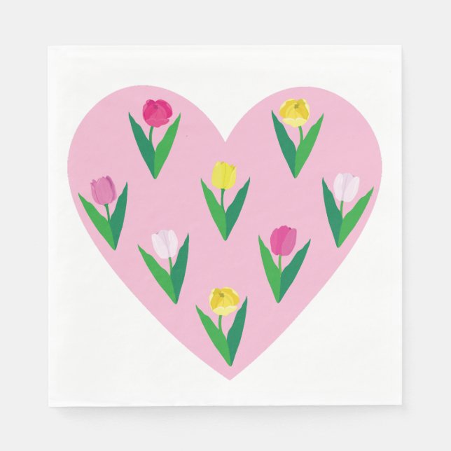 Servilleta De Papel Bonitos tulipanes. (Anverso)