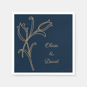 Servilleta De Papel Bonitos tulipanes de oro Art Deco