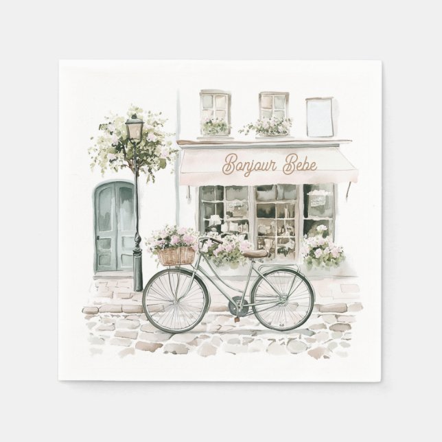 Servilleta De Papel Bonjour Bebe French Baby Shower (Anverso)