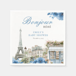 Servilleta De Papel Bonjour Bebe French Blue Baby Shower