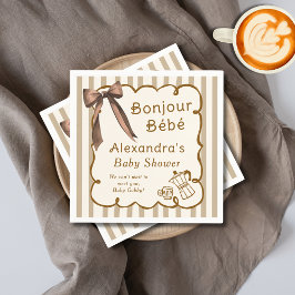Servilleta De Papel Bonjour Bebe French Coffee Shop Themed Baby Shower