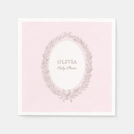 Servilleta De Papel Bonjour Bebe French Patisserie Baby Shower Pink