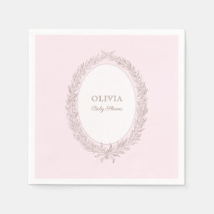 Servilleta De Papel Bonjour Bebe French Patisserie Baby Shower Pink