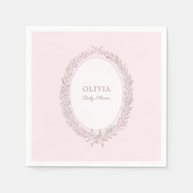 Servilleta De Papel Bonjour Bebe French Patisserie Baby Shower Pink (Anverso)