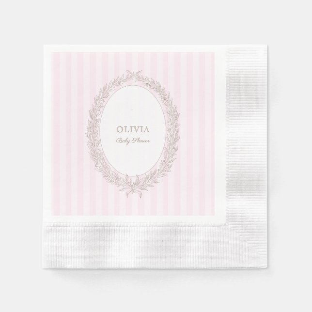 Servilleta De Papel Bonjour Bebe French Patisserie Baby Shower Pink (Anverso)