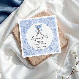 Servilleta De Papel Bonjour Bebe Romantic Blue French Toile
