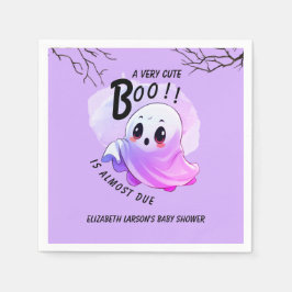 Servilleta De Papel Boo Baby Shower Halloween Purple Themed Fiesta