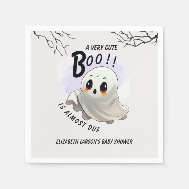 Servilleta De Papel Boo Baby Shower Halloween tema Fiesta Cute (Anverso)